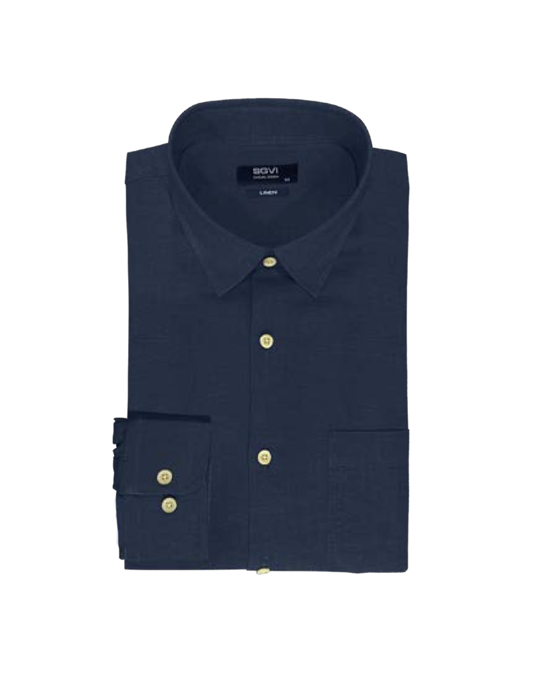Camisa Hombre Lino Azul Marino SG