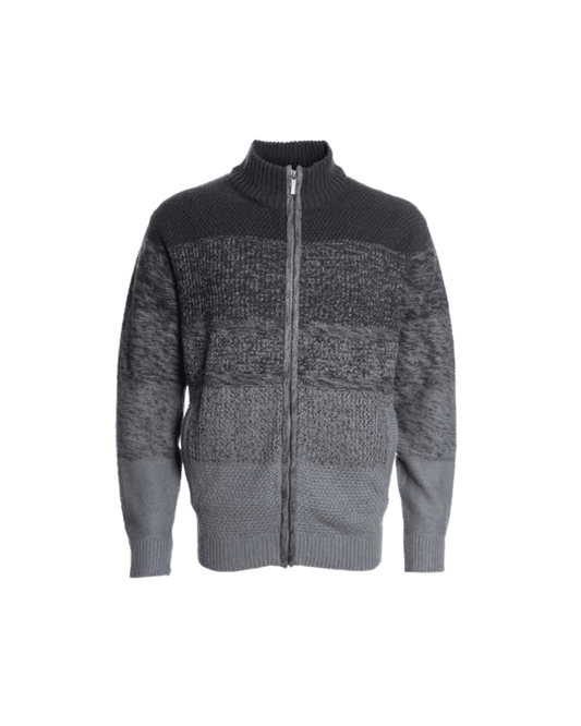 Sweater Hombre Full Cierre Gris con Efecto Degradado - Sensez