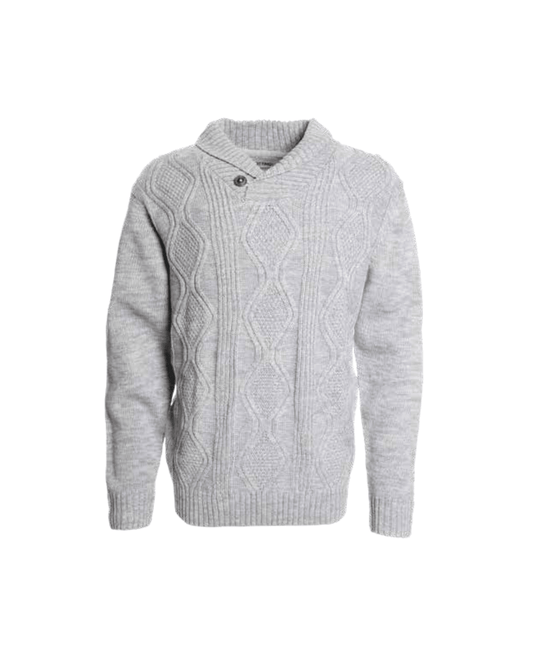 Sweater Hombre Cuello Cruzado Gris Claro - Sensez