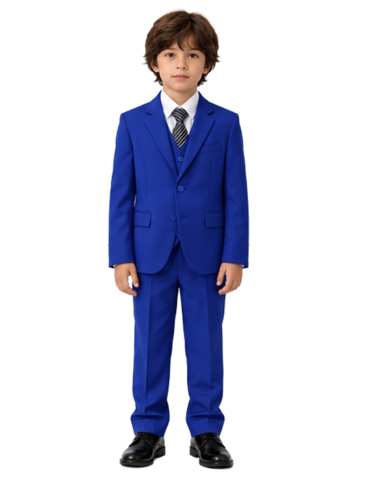 Traje de Niño 5 Piezas con Corbata Azul