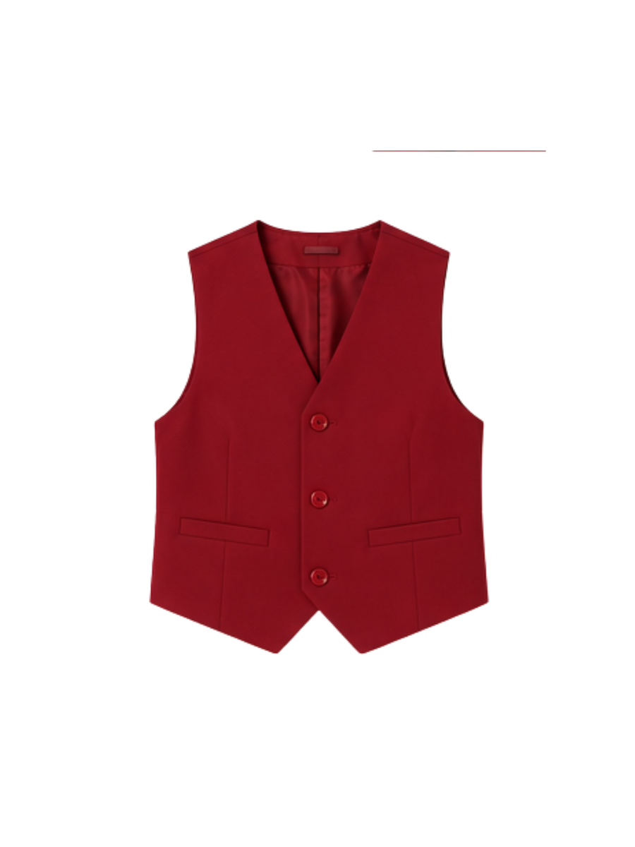 Traje de Niño 5 Piezas con Corbata Rojo