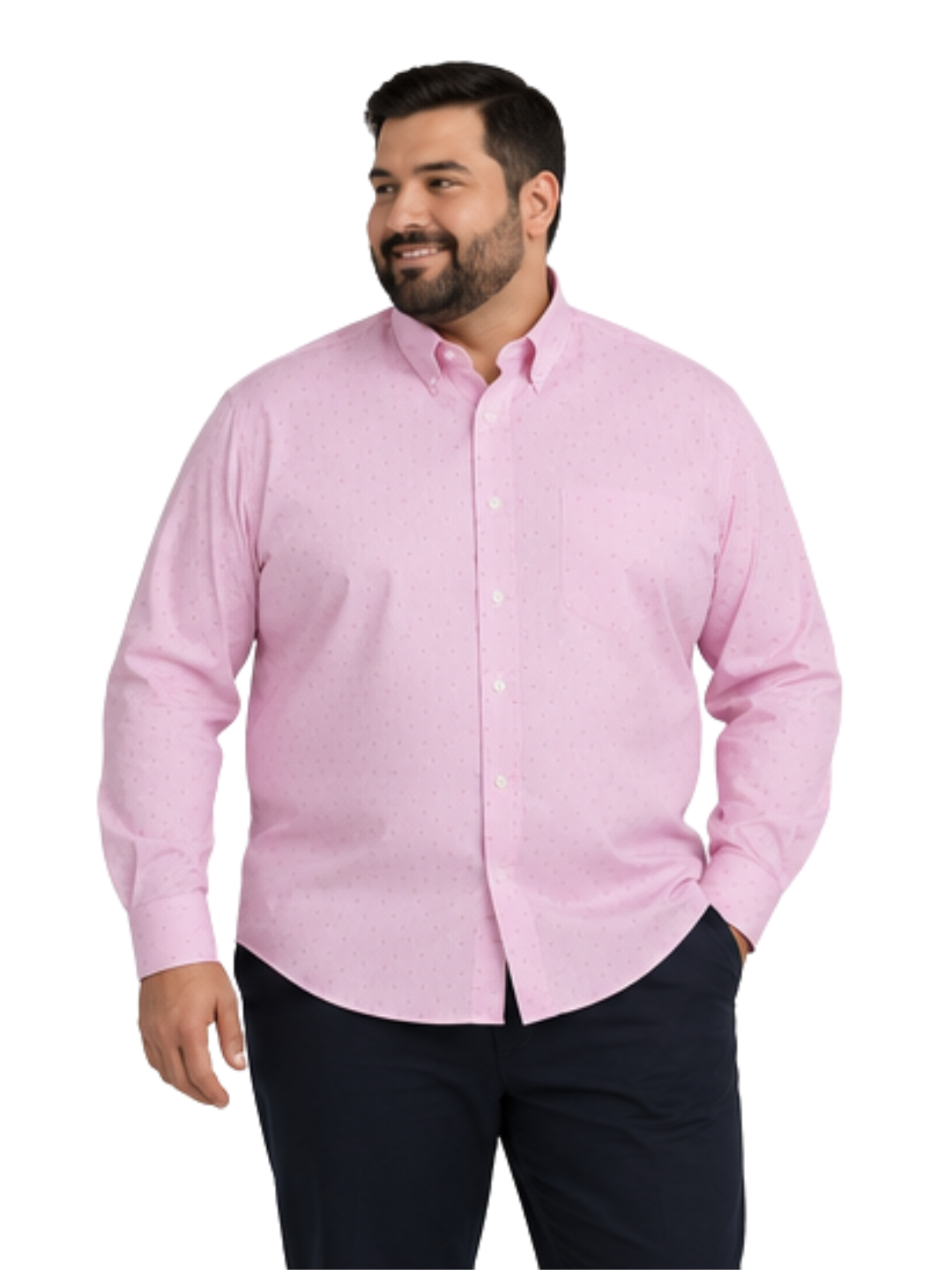 Camisa Hombre Alfaro Sport Rosado Sin Bolsillo