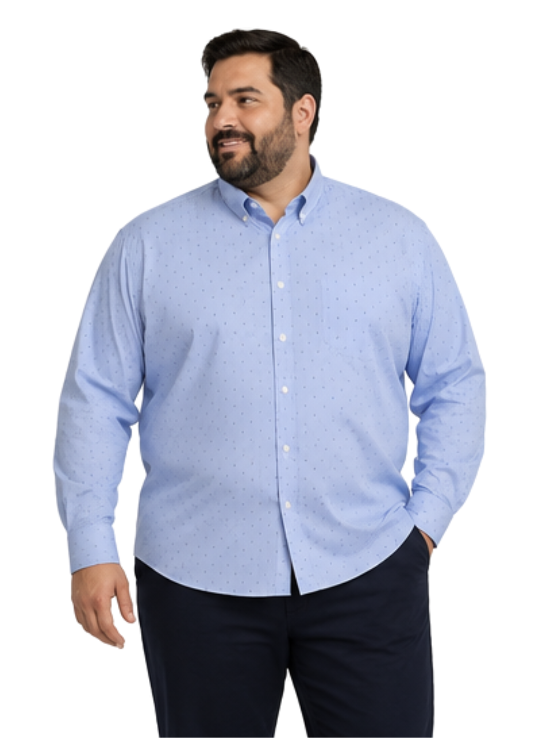 Camisa Hombre Silvino Azul Sport Con bolsillo