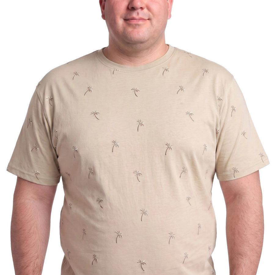Polera Hombre Full Estampado Beige Claro