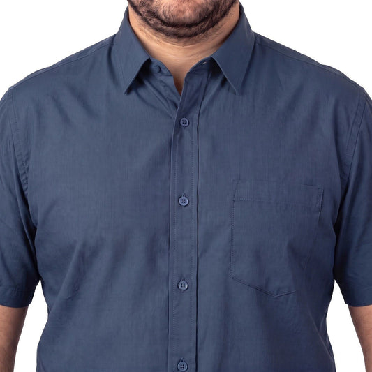 Camisa Hombre Guayabera Lisa Azul Marino