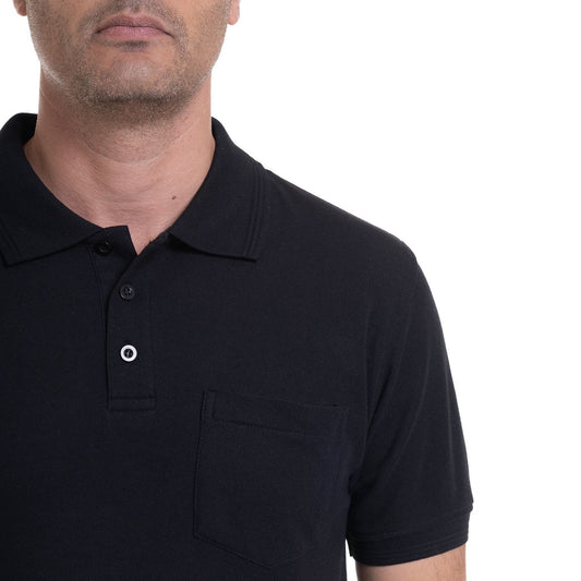 Polera Hombre Pique Lisa Negro