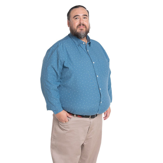 Camisa Hombre Manga larga Estampada Azul Regular Fit KT - Sensez