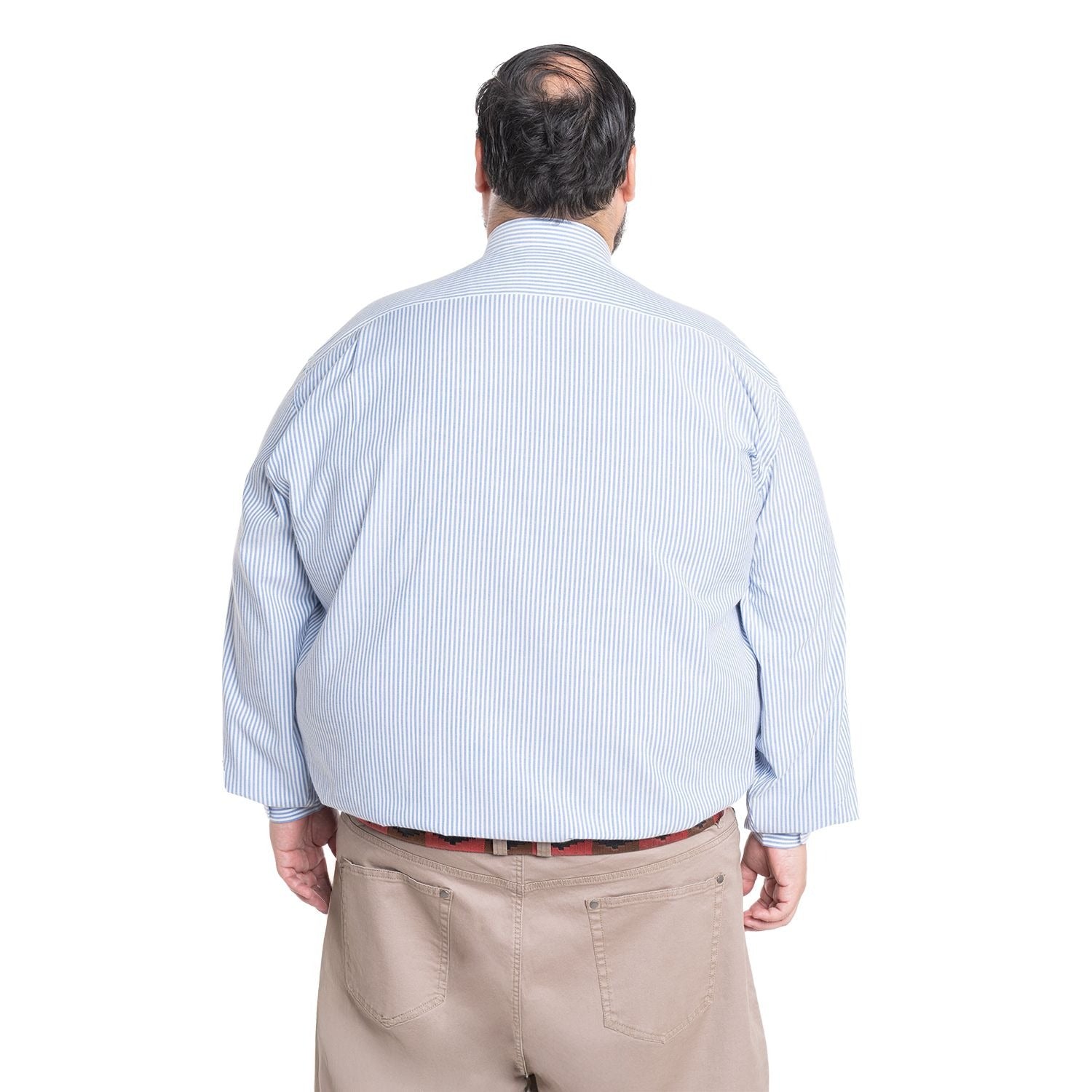Camisa Hombre Manga Larga Oxford Rayas Azul Regular Fit - Sensez