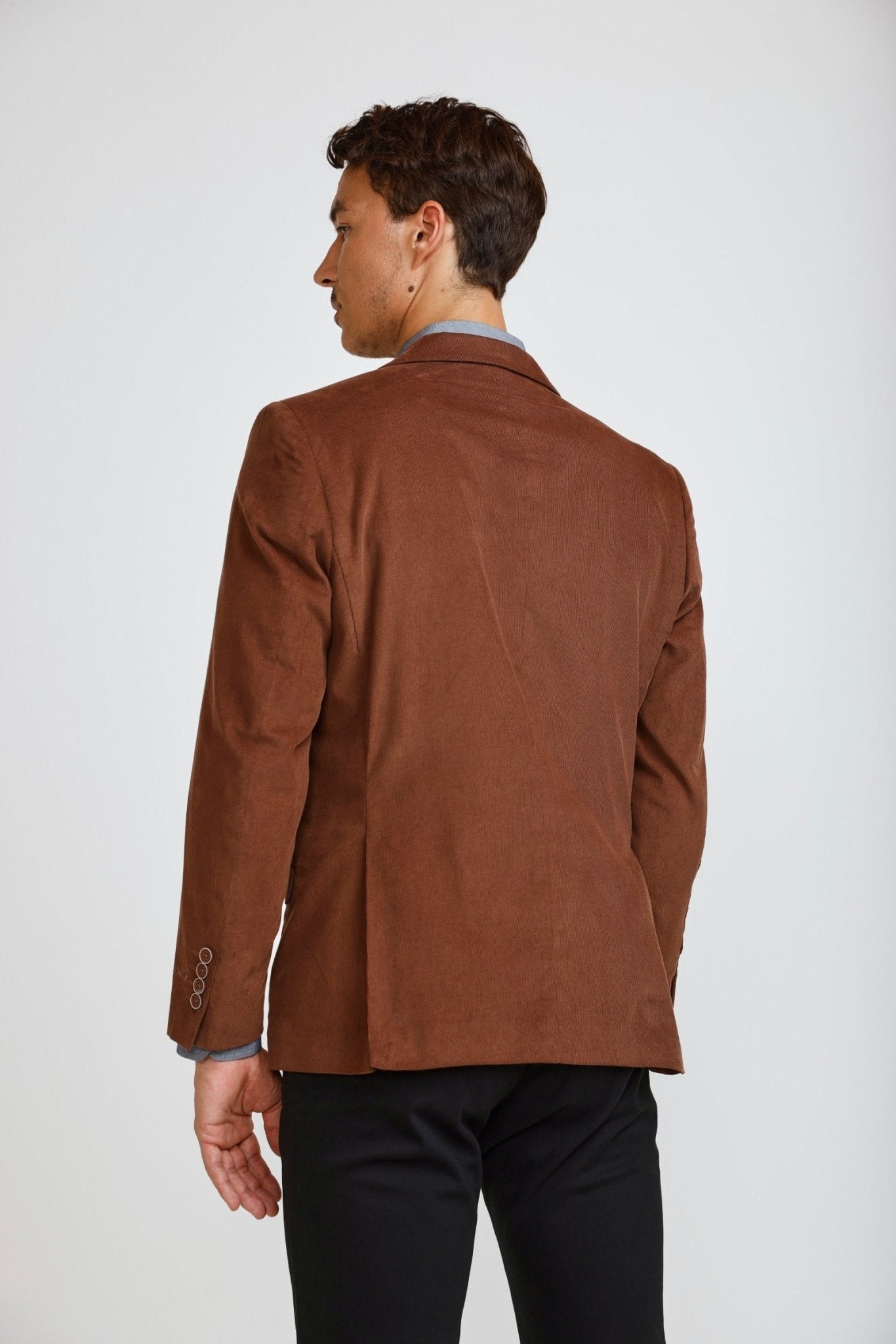 Blazer Hombre Micro Cotelé Mil Rayas Camel - Sensez