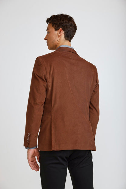 Blazer Hombre Micro Cotelé Mil Rayas Camel - Sensez