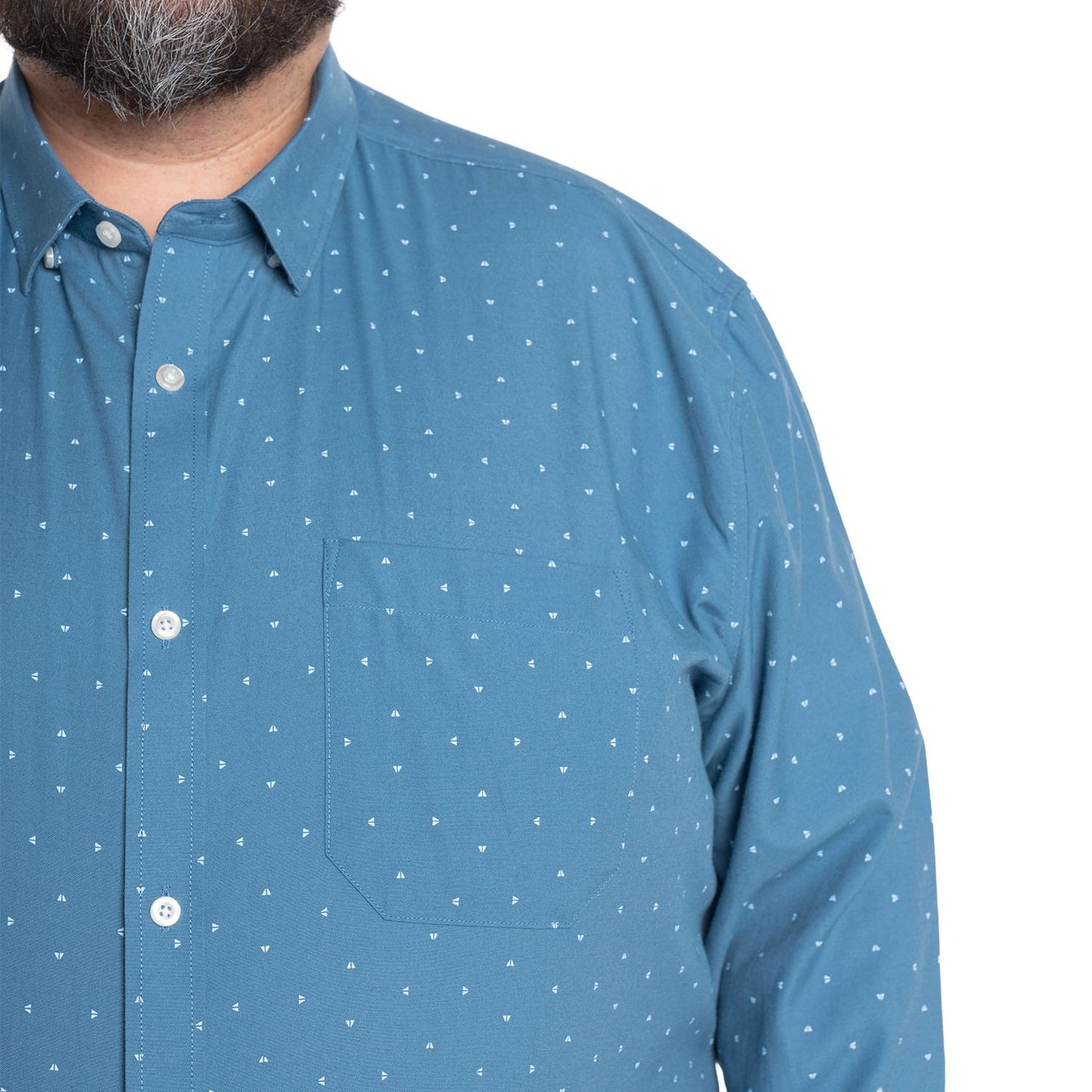 Camisa Hombre Manga larga Estampada Azul Regular Fit KT - Sensez