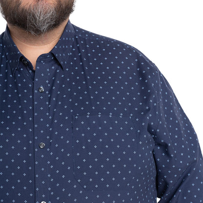 Camisa Hombre Manga larga Estampada Azul Marino Regular Fit KT - Sensez