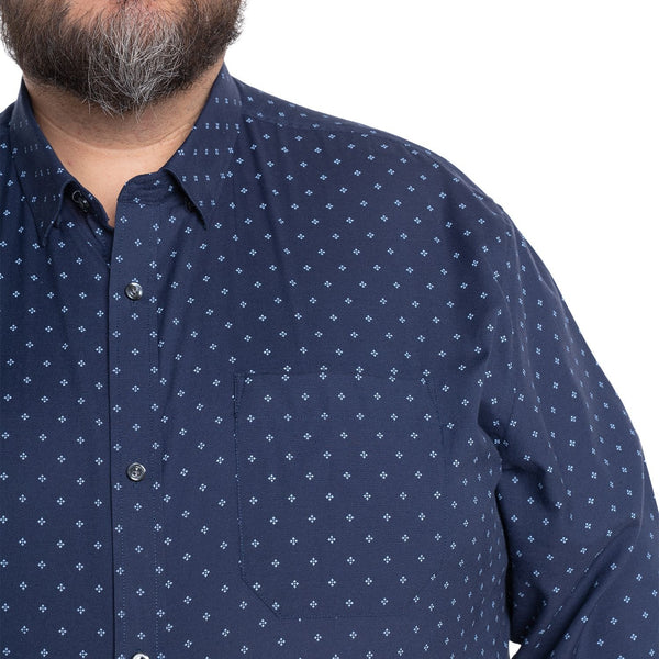 Camisa Hombre Manga larga Estampada Azul Marino Regular Fit KT