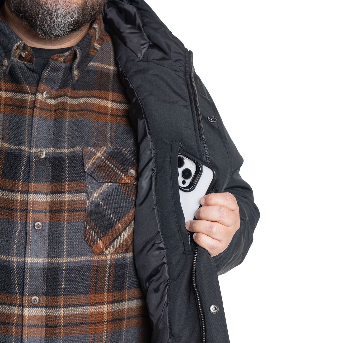 Chaqueta Hombre Larga Negra Gorro Ajustable - Sensez