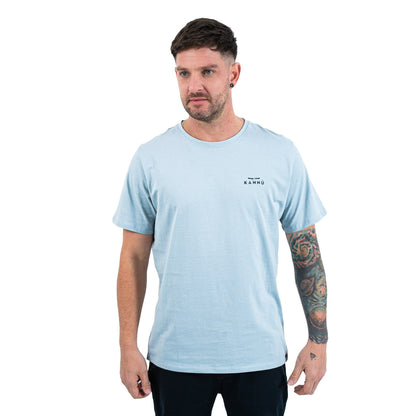 Polera Hombrre Manga Corta Mini Logo Algodon Organico Gris