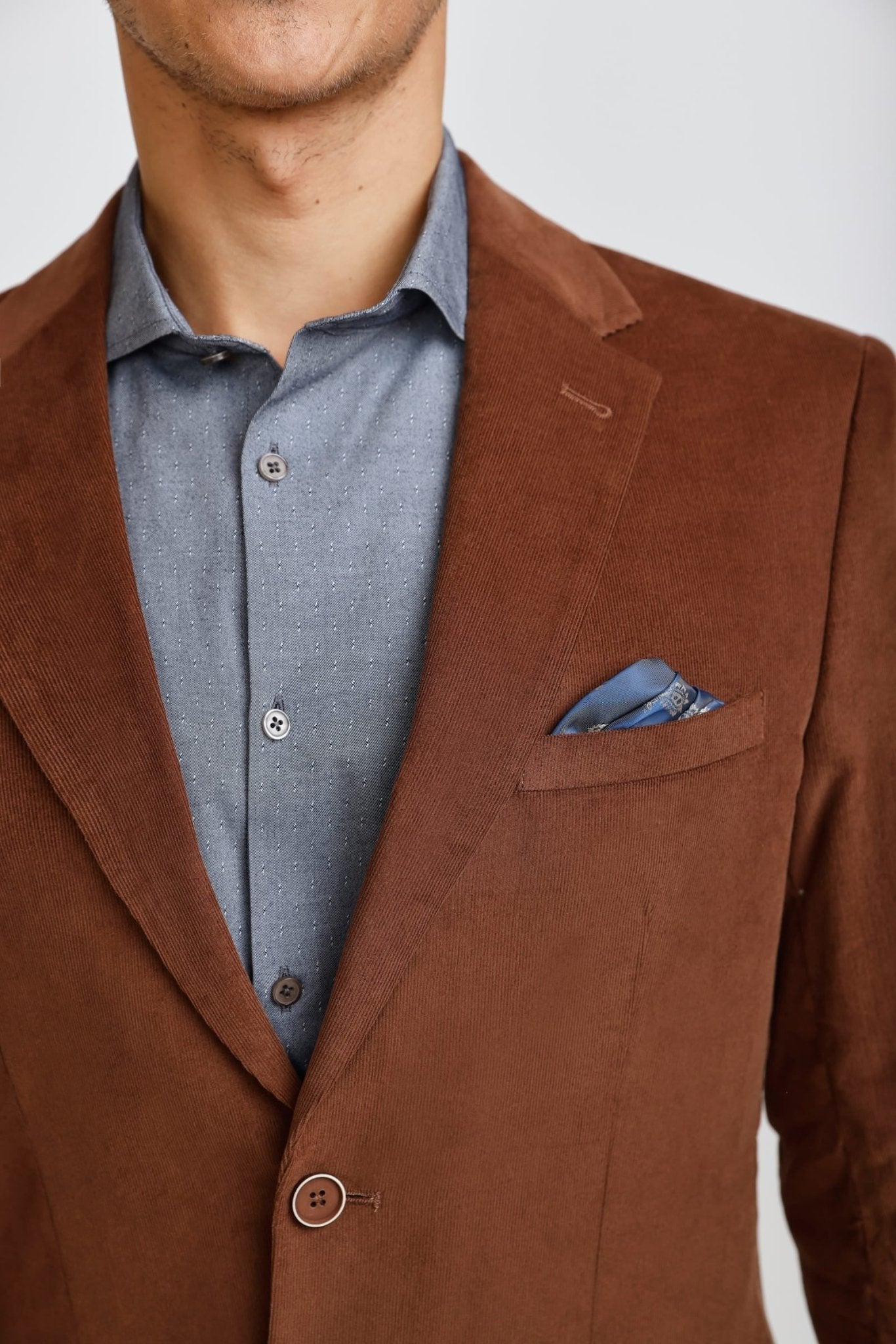 Blazer Hombre Micro Cotelé Mil Rayas Camel - Sensez