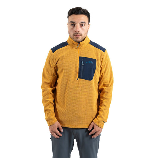 Polar Hombre Medio Cierre Textura Waffle Amarillo - Sensez