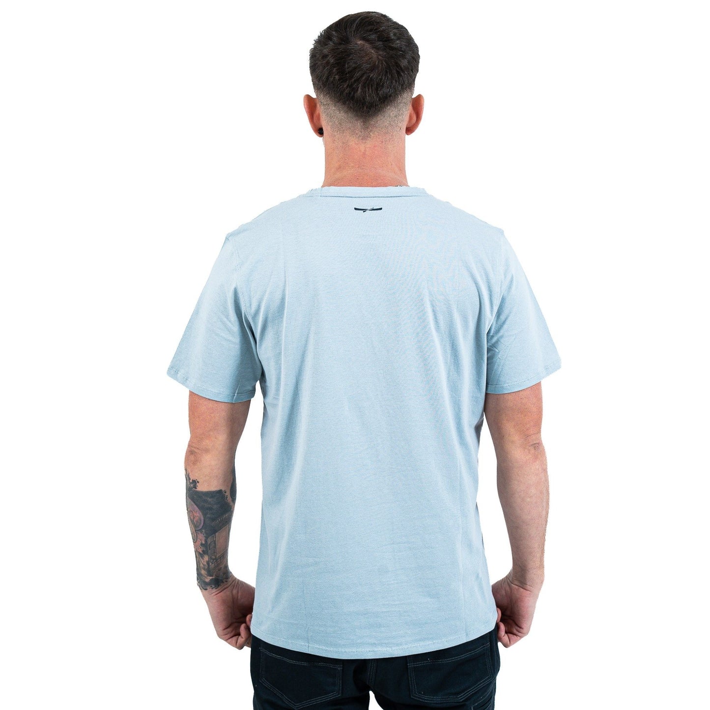 Polera Hombrre Manga Corta Mini Logo Algodon Organico Gris