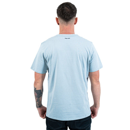 Polera Hombrre Manga Corta Mini Logo Algodon Organico Gris