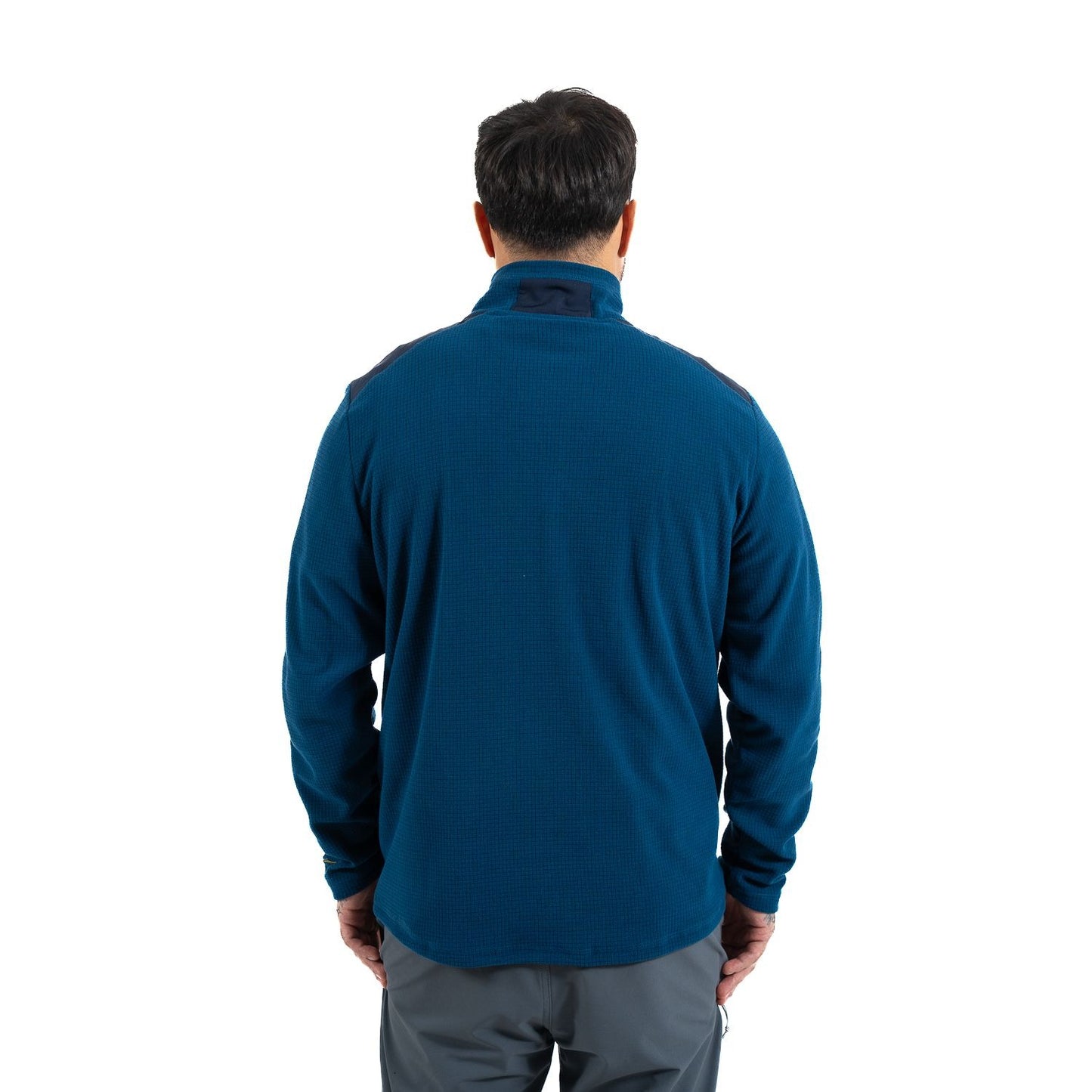 Polar Hombre Medio Cierre Textura Waffle Azul Denim - Sensez