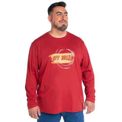 Polera Hombre Manga Larga Jersey Roja con Diseño Off Road - Sensez