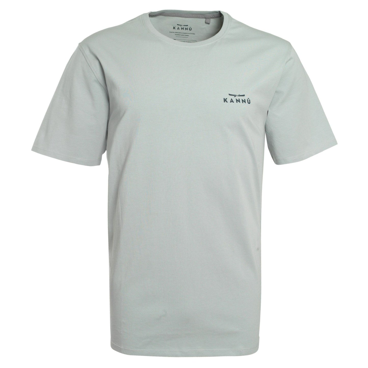Polera Hombrre Manga Corta Mini Logo Algodon Organico Gris
