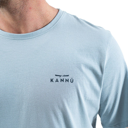 Polera Hombrre Manga Corta Mini Logo Algodon Organico Gris