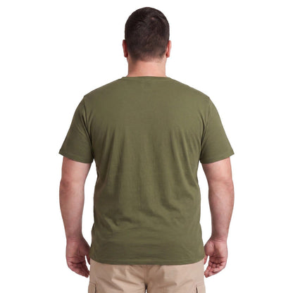 Polera Hombre Botones Manga Corta Oliva Oscuro