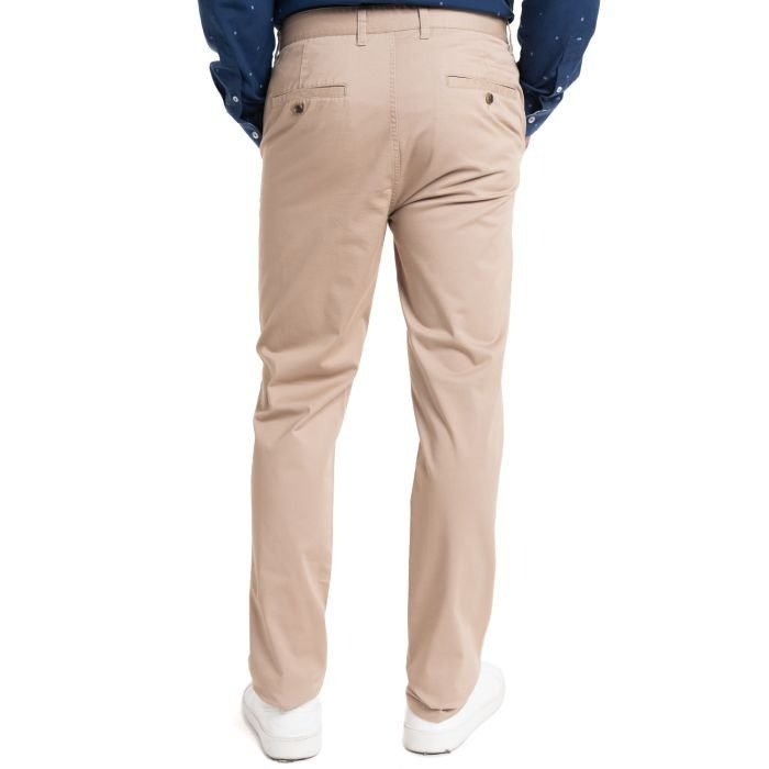 Pantalón Hombre Frente Plano Slim Fit Taupe TRV - Sensez