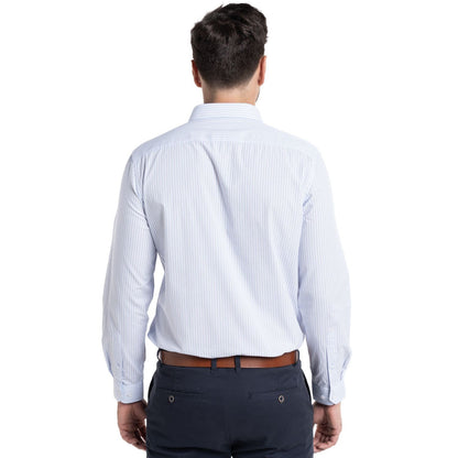 Camisa Hombre Rayas Manga Larga Celeste PT - Sensez