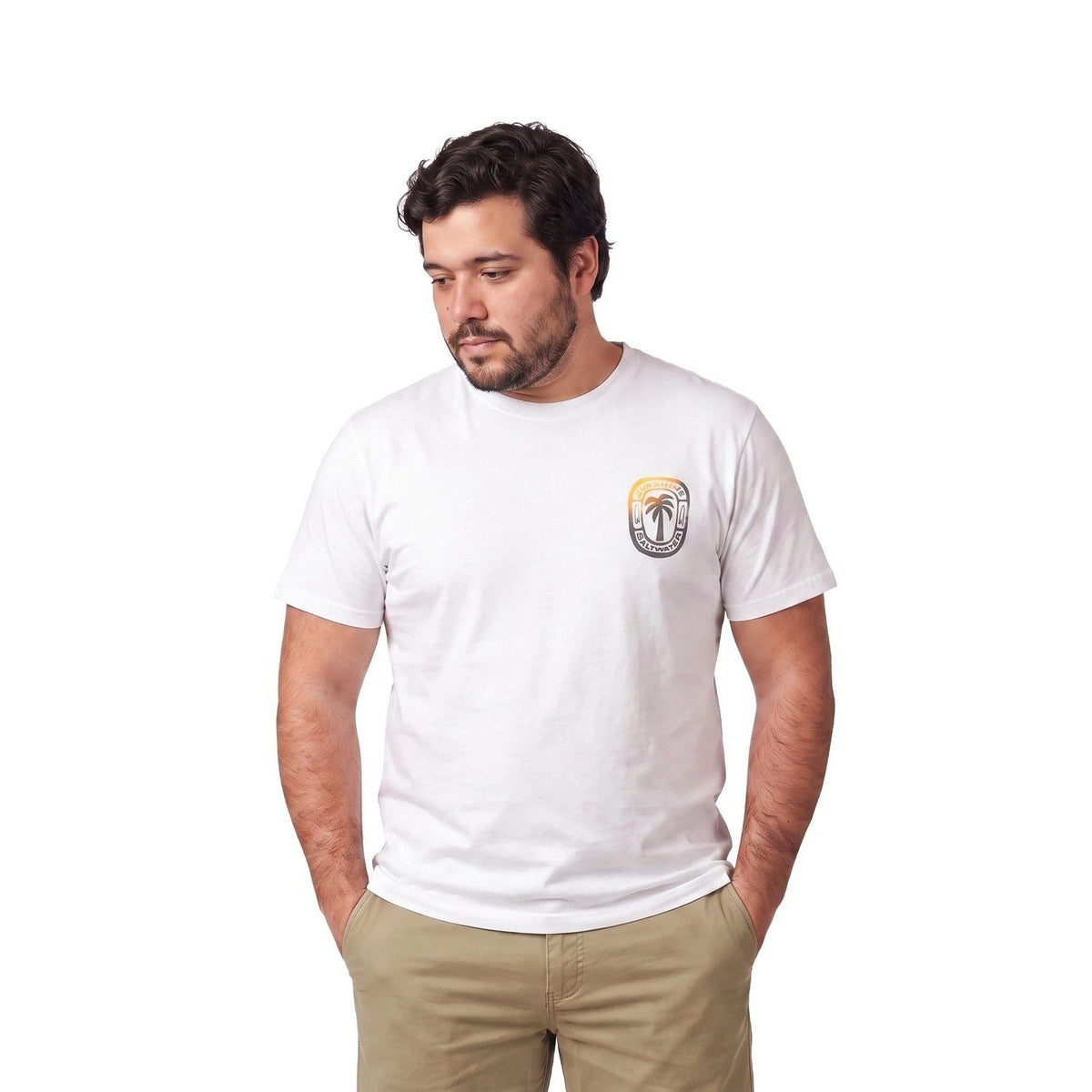 Polera Hombre Diseño Logo Blanco