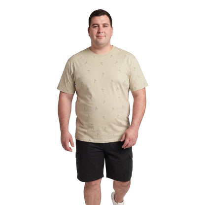 Polera Hombre Full Estampado Beige Claro