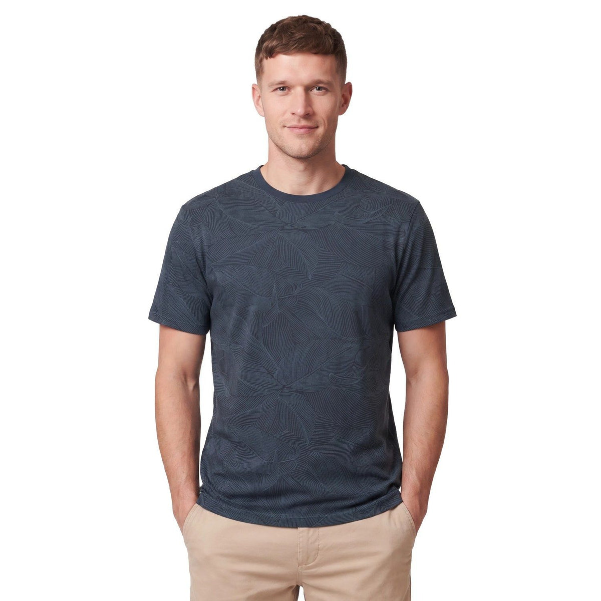 Polera Hombre Full Estampado Azul Marino