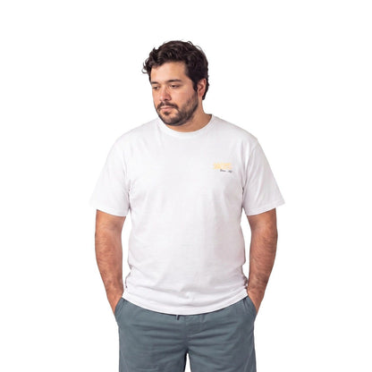 Polera Hombre Estampado Espalda Blanco