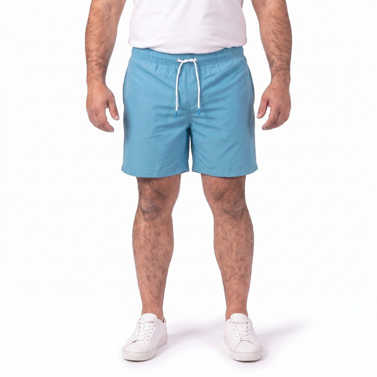 Traje de Baño Hombre Liso Celeste Medio KT
