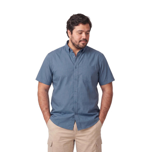 Camisa Hombre Guayabera Lisa Azul Marino