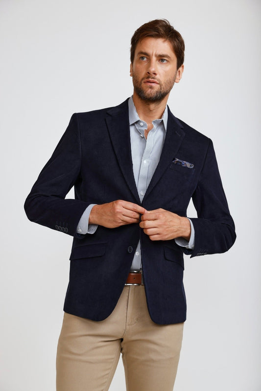 Blazer hombre Micro Cotelé Mil Rayas Navy Blue - Sensez
