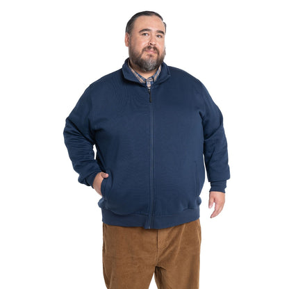 Polerón Hombre Cierre Completo Cuello Alto Azul Marino - Sensez