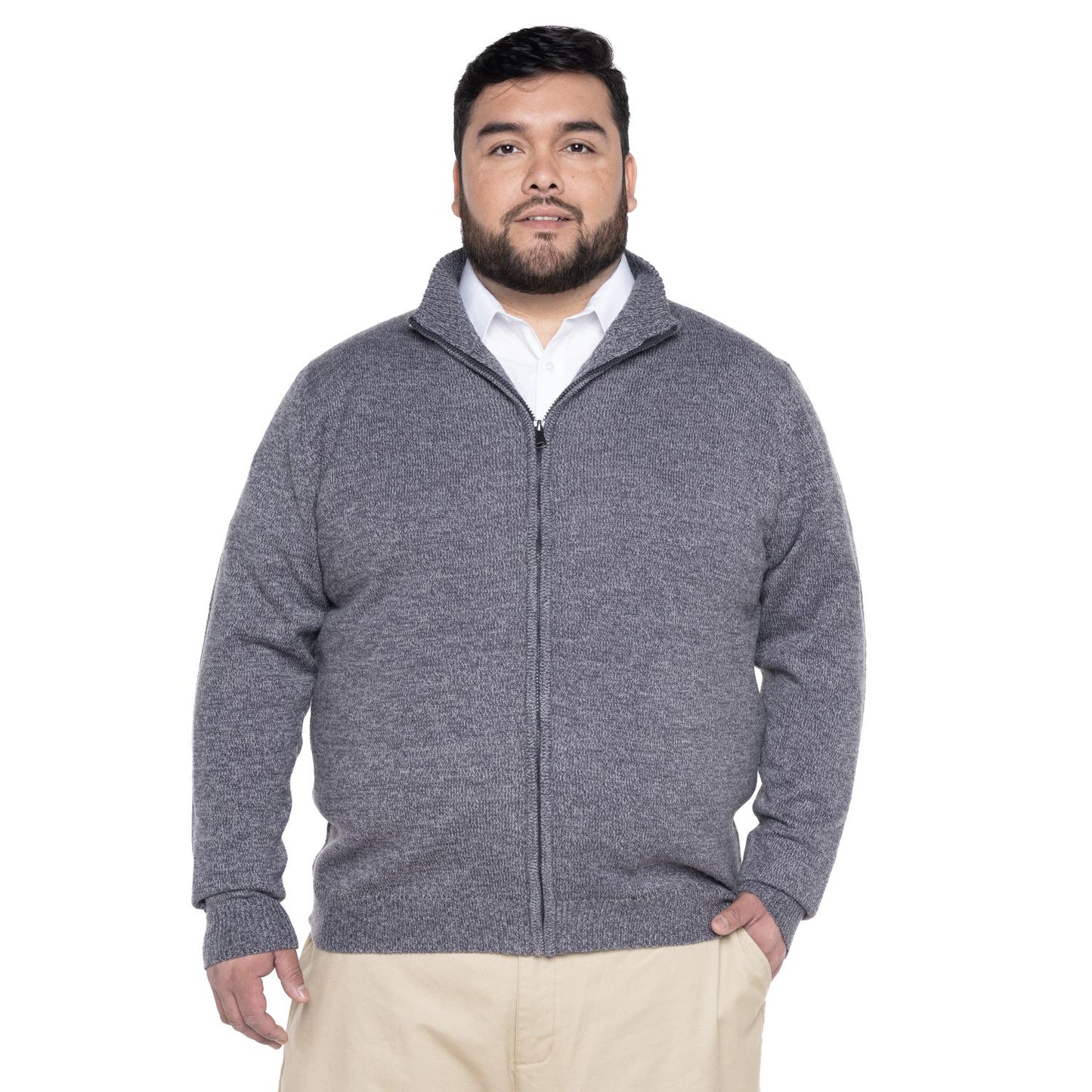 Sweater Hombre Cierre Completo Gris Oscuro - Sensez