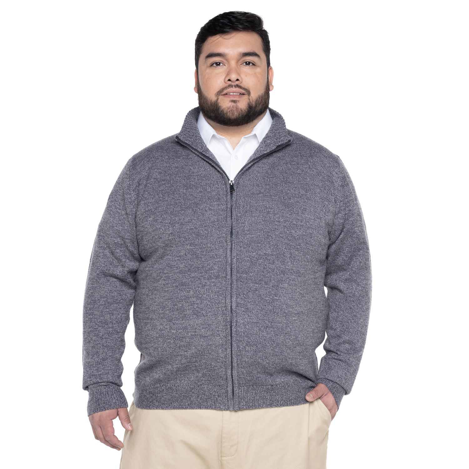 Sweater Hombre Cierre Completo Gris Oscuro - Sensez