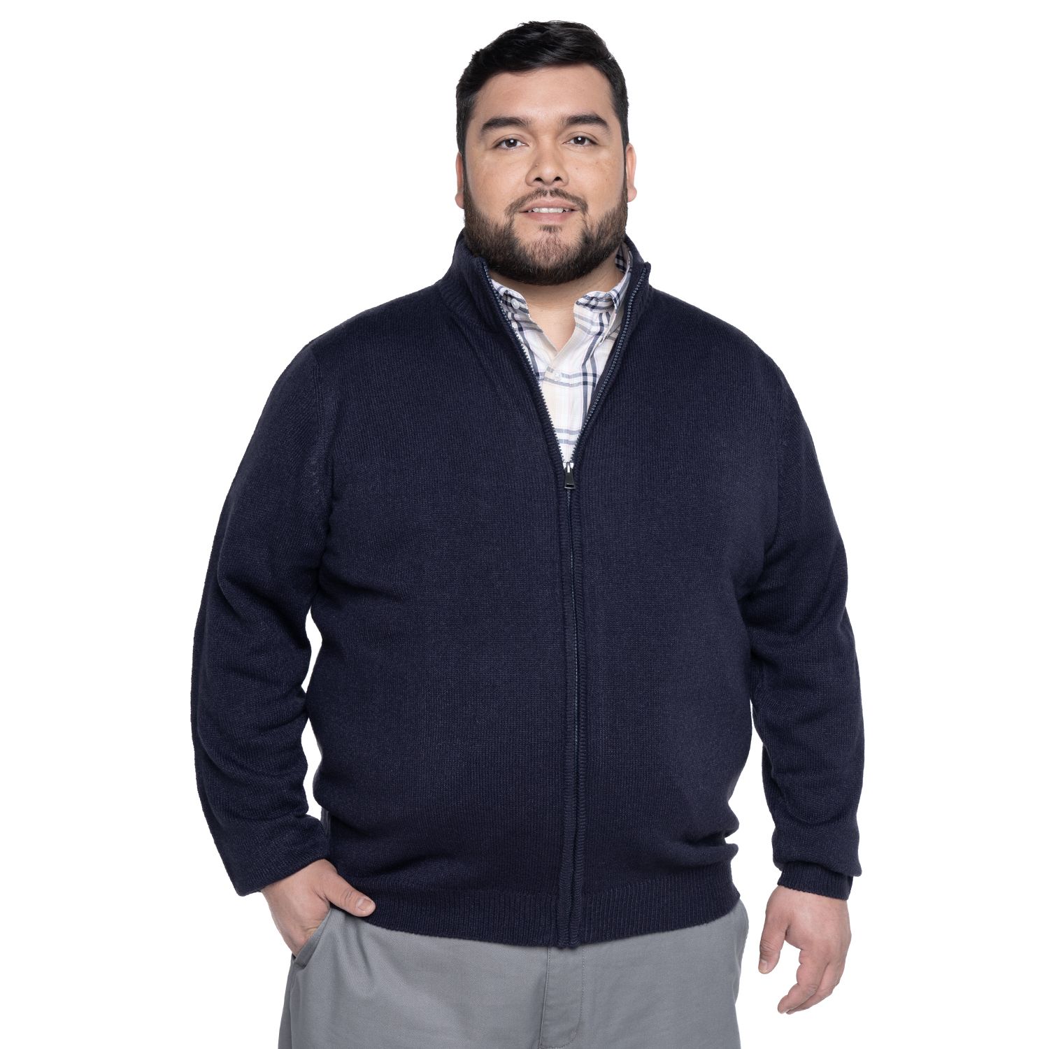 Sweater Hombre Cierre Completo Azul Marino
