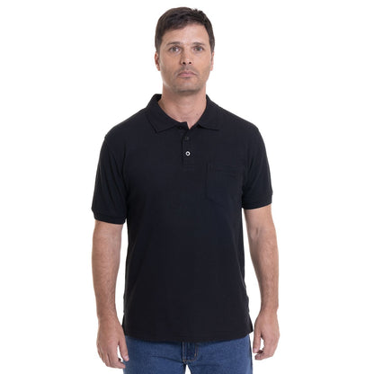 Polera Hombre Pique Lisa Negro