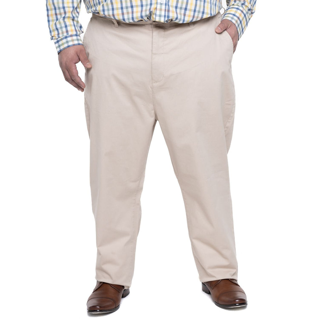 Pantalon Hombre Gabardina Slim Fit Beige Claro