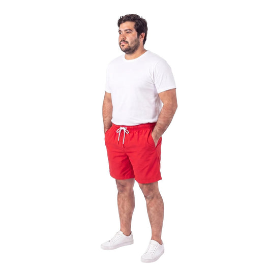 Traje de Baño Hombre Liso Rojo