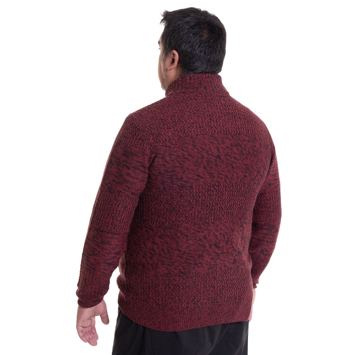 Sweater Hombre Full Cierre Rojo Oscuro Melange - Sensez