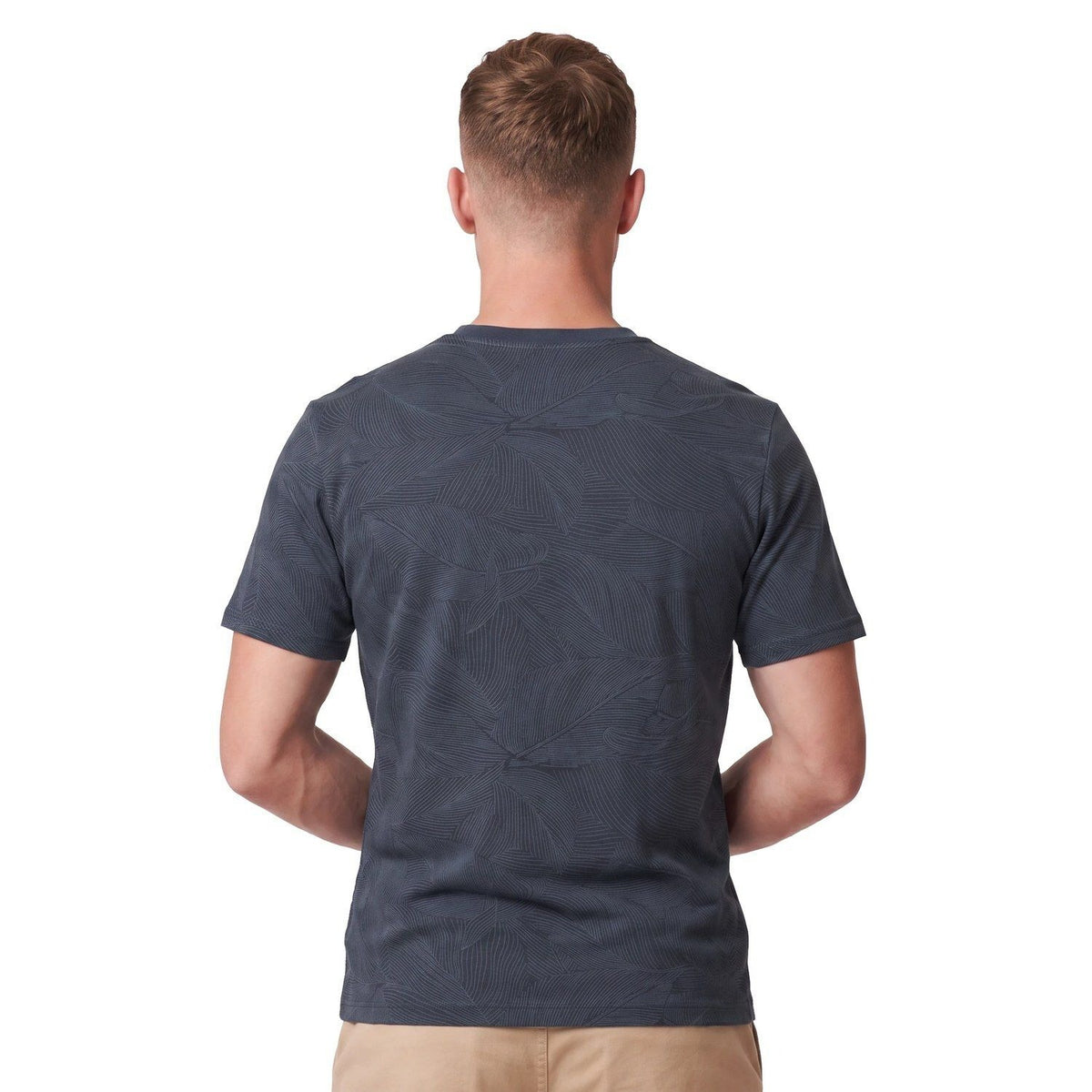 Polera Hombre Full Estampado Azul Marino