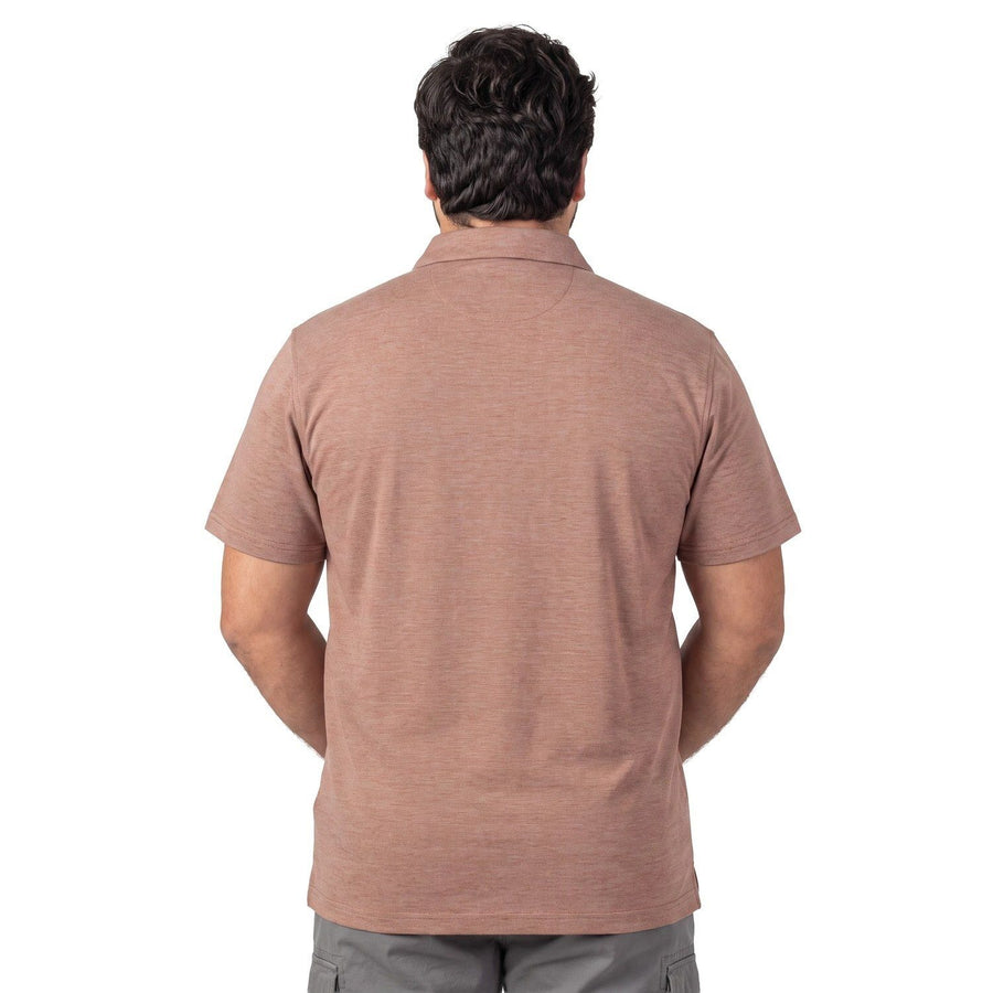 Polera Hombre Cuello Camisero Naranjo