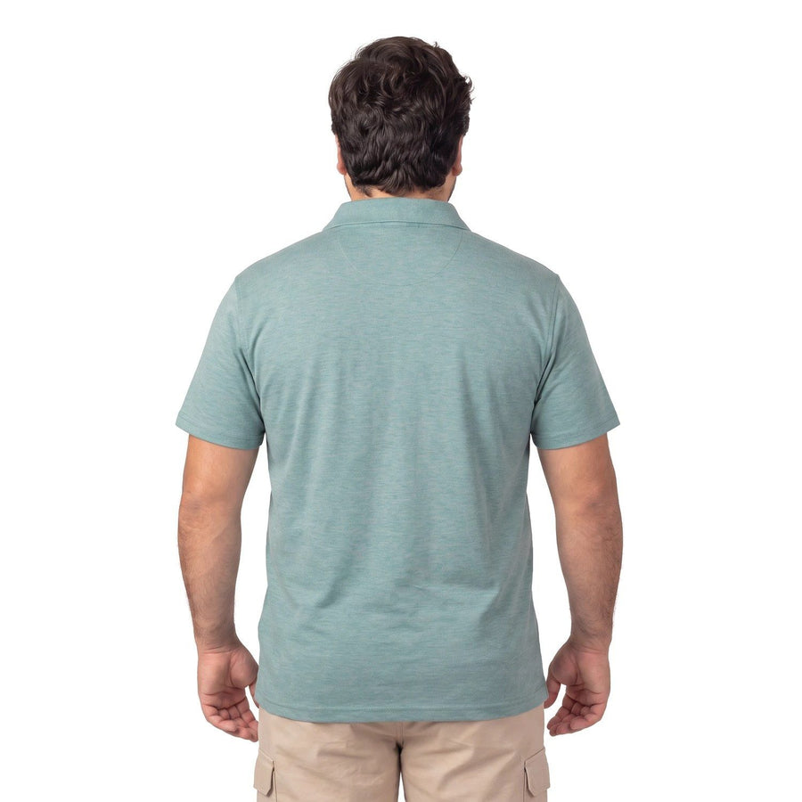 Polera Hombre Cuello Camisero Turquesa