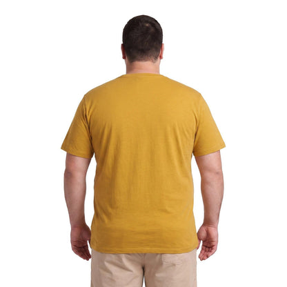 Polera Hombre Botones Manga Corta Mostaza