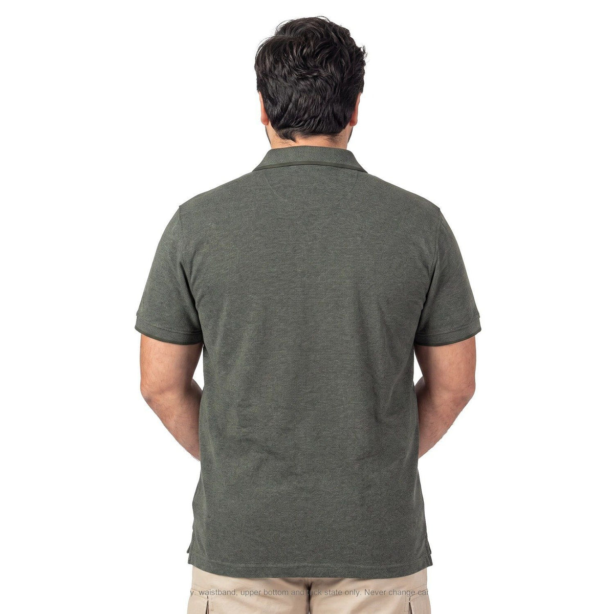 Polera Hombre Pique Melange Verde Musgo